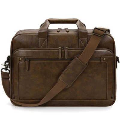 Borsa ventiquattrore per laptop in pelle vintage da uomo